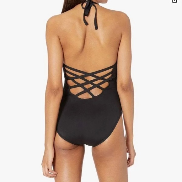 La Blanca black one piece , tie around neck - Picture 8 of 8